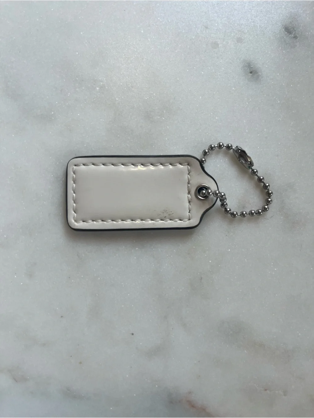 COACH Vintage Patent Hang Tag, White